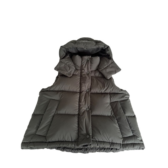 LULULEMON WUNDER PUFF GOOSE DOWN CROPPED HOODIE VEST, Women's Size 4 army  green - Picture 7 of 14